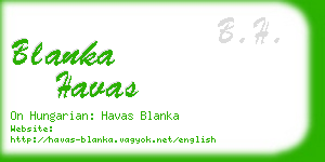 blanka havas business card